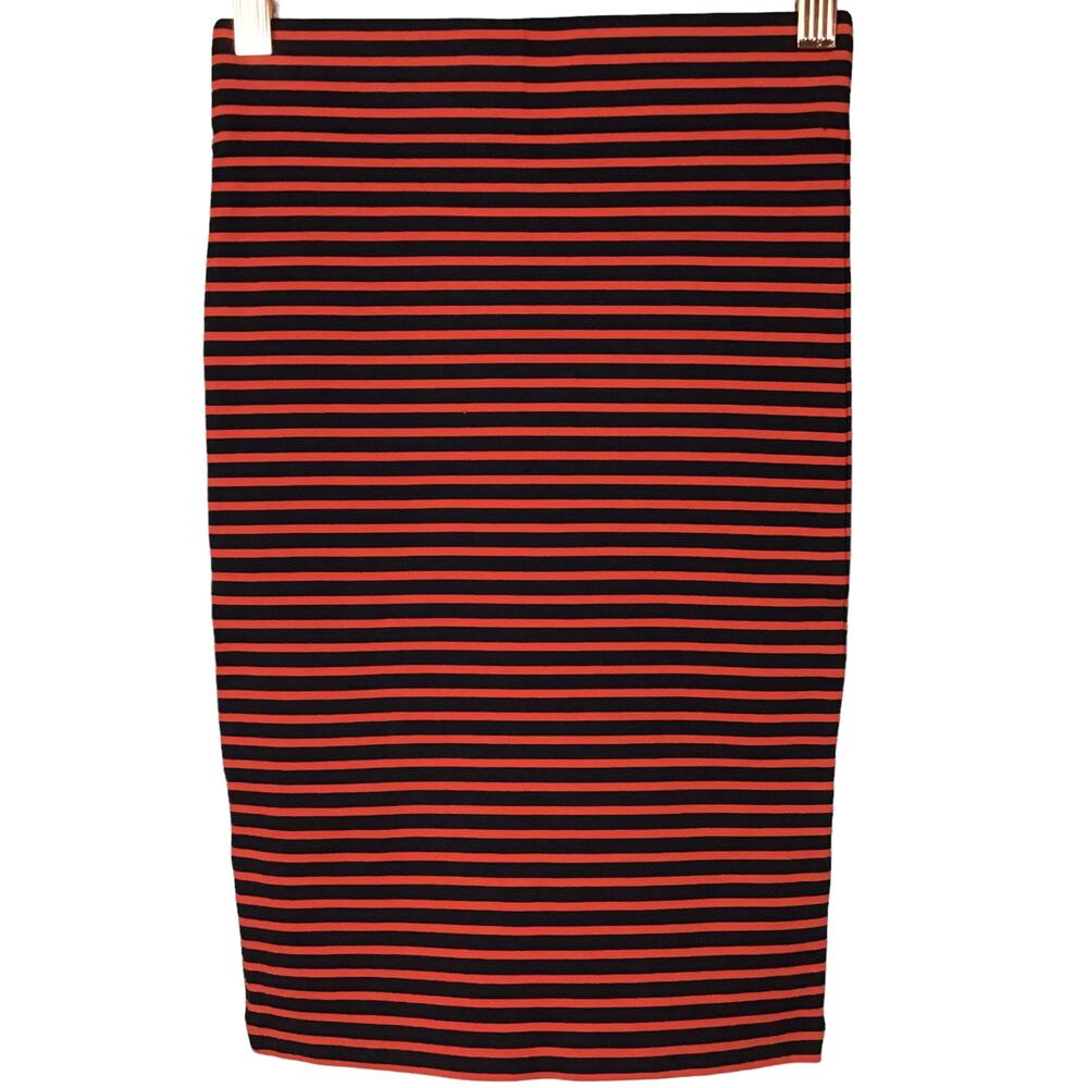 MADEWELL City Skirt Sailor Stripe Navy Blue Red Ponte Knit XXS Nautical - Picture 4 of 8